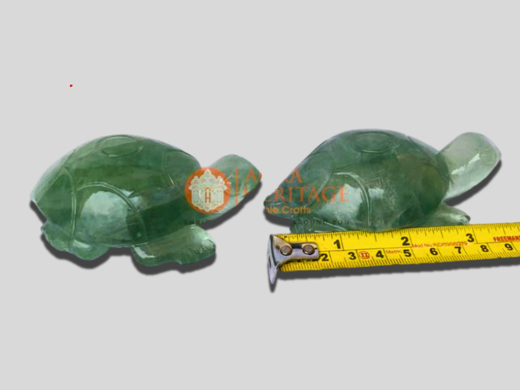 Buy Pair of Crystal Green Fluorite Turtle Showpiece Gift